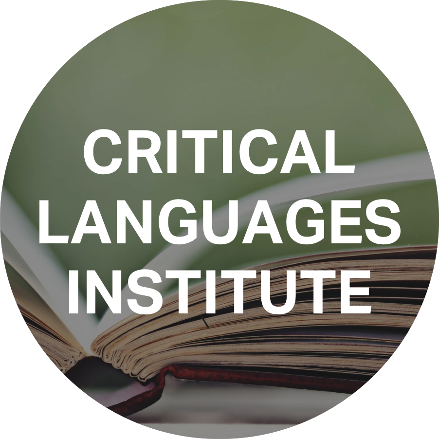 Photo shows an open book with the title "Critical Languages Institute"
