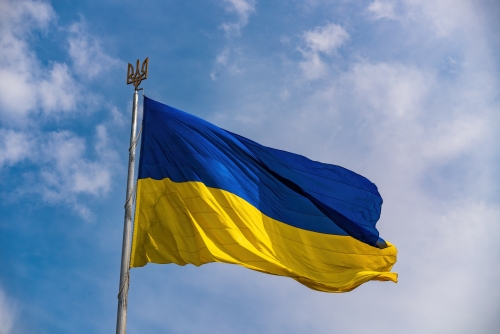 Ukrainian Flag Waving